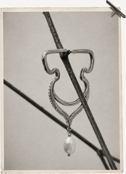 Pencil study of a cast silver form